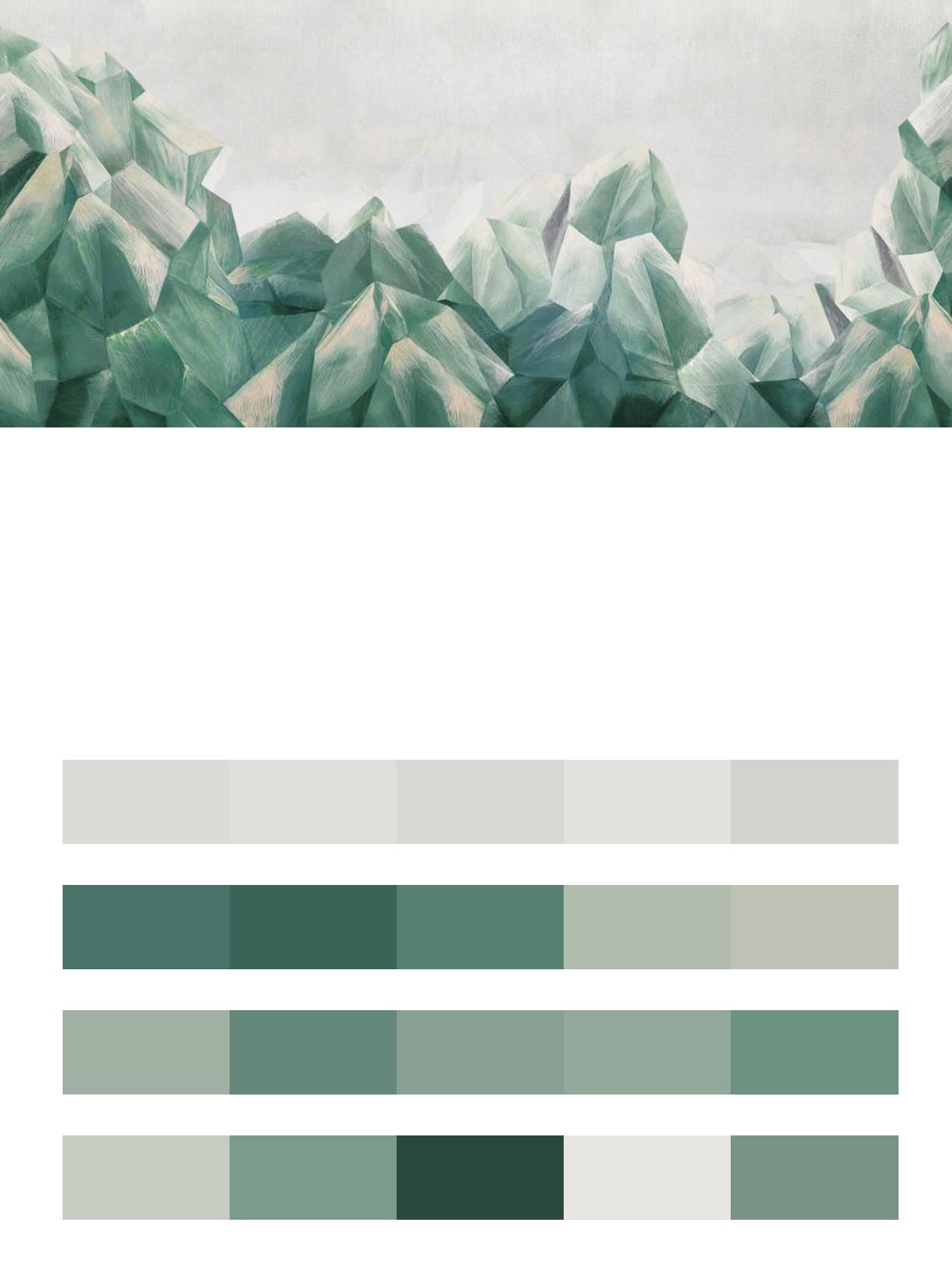 Полигональные зеленые горы цвета