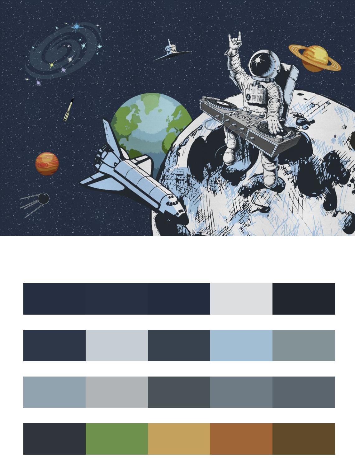 в детскую: Космонавт-диджей. цвета